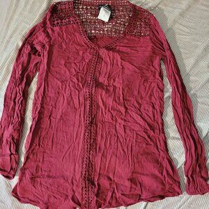 Rue 21 burgundy long sleeve shirt